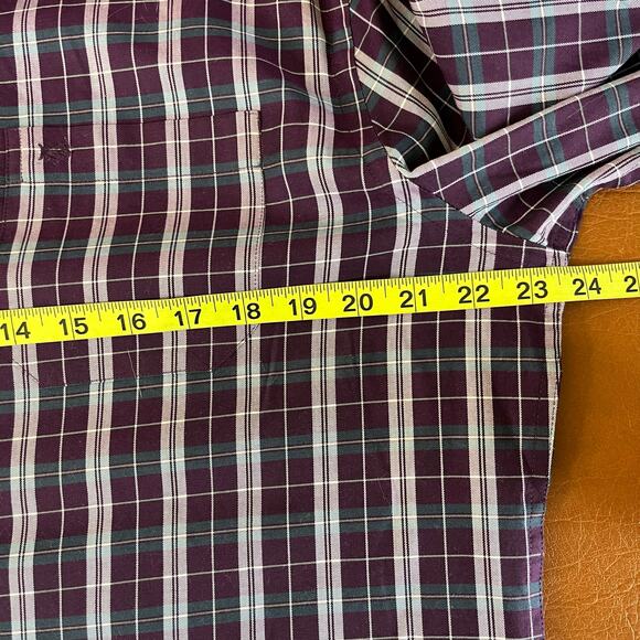 Southern Tide Men Purple Green Plaid Button Front Shirt Size Medium Classic Fit - Picture 7 of 8